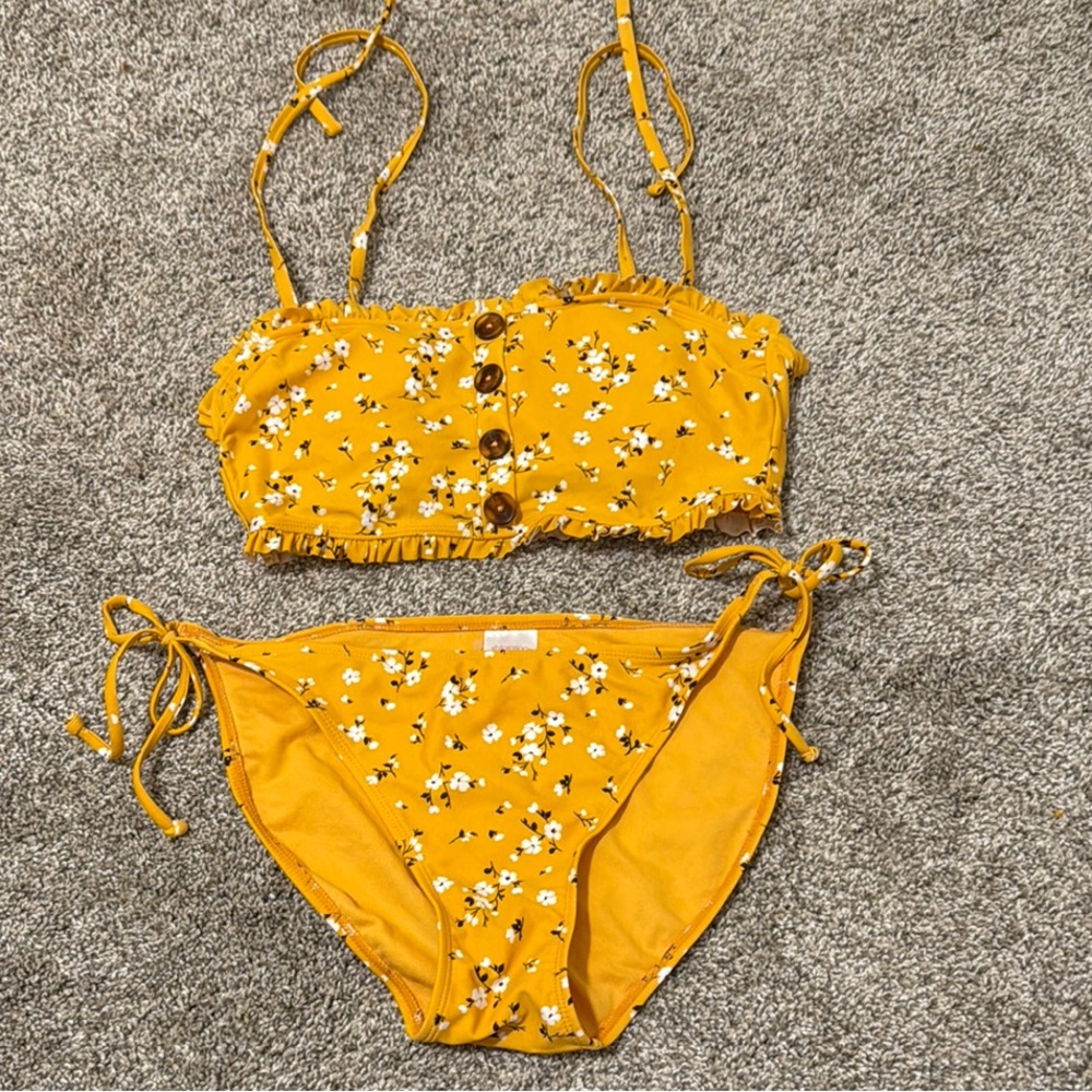 Xhilaration Yellow Floral Bikini